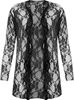Picture of BLACK FLORAL LACE WATERFALL CARDIGAN